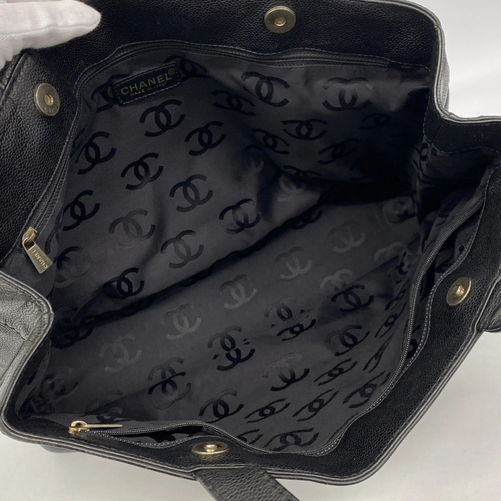 CHANEL Black Caviar Leather Tote Bag - Picture 4 of 10